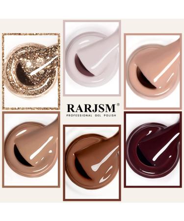 6-Piece Gel Nail Polish Set: Brown, Coffee, Wine Red, Burgundy, Nude, Purple, Pink, Champagne, Gold Glitter - Winter Colors | Soak Off, Salon-Quality, Ideal for Beginners & DIY Manicures - Buy Online on GoSupps.com