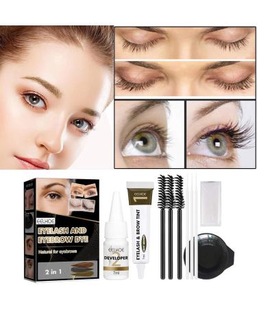 Eyelash Tint | Professional Semi-Permanent Lash and Brow Tint Kit - Multi-Color Lash Dye Brow Tint Kit Lasts 6-8 Weeks Perfect Eye Makeup for Women Girls Kagrote Light Brown - Buy Online on GoSupps.com