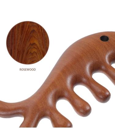 Buy Sewoart Fish-Shaped Jade Wooden Massage Comb Scalp Care Face Scratch Relief & Hair Removal Tool - Buy Online on GoSupps.com