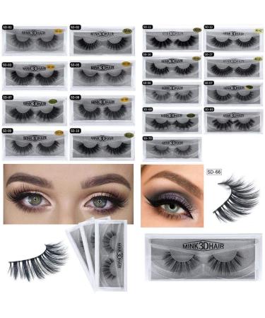 False Eyelashes 3D Faux Mink Fake Eyelashes Handmade Dramatic Thick Crossed Cluster False Eyelashes Black Nature Fluffy Long Soft Reusable(1PAIR) (SD 70) - Buy Online on GoSupps.com