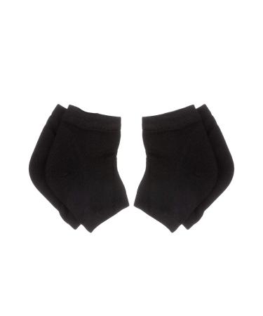 Cotton Gel Lined Heel Socks Toeless Socks for Healing and Treating Dry Black 2 Pairs
