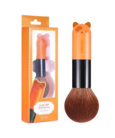 Docolor Blush Powder Brush Premium Synthetic Hairs Makeup Brushes Face Kabuki Foundation Coverage Mineral Bronzer Buffing Tapered Brush, Orange CAT Blush Brush C01