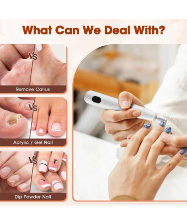 Cordless Nail Drill Set Professional Electric Nail File 20000RPM for Beginners with LED Screen 5-speed LED Light 12 Drill Bits for Natural or Acrylic Gel Nails Rechargeable Portable Manicure Kit White - Buy Online on GoSupps.com