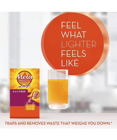 Metamucil On-the-Go Psyllium Husk Fiber Supplement 60 Packets - Orange Flavored 4-in-1 Fiber for Digestive Health - Buy Online on GoSupps.com