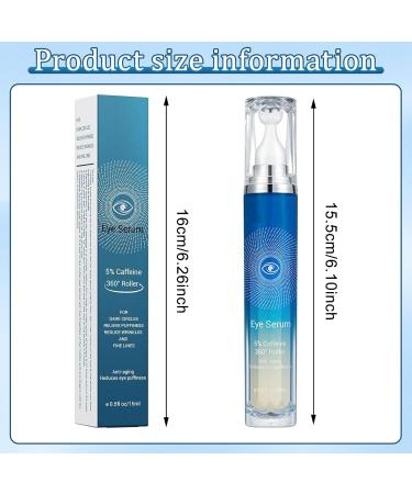 LETTERASHQP Caffeine eye serum caffine eye serum with 360 massage ball caffine eye roller cream for dark circles and puffiness reduces wrinkles and fine lines - Buy Online on GoSupps.com