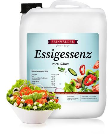 Feinw lder vinegar essence 25% acid in 5 kg canister | white household vinegar | natural vinegar cleaner and descaler I vinegar