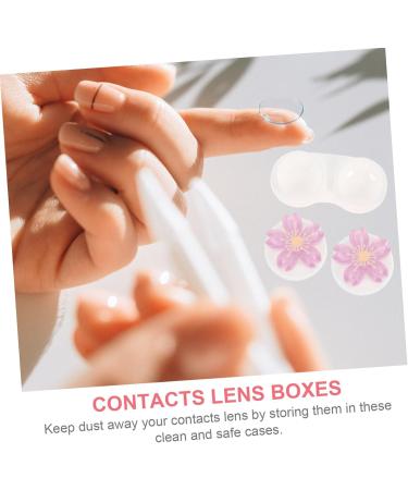 Solustre Contact Lens Container Set - Travel Eye Care Case for Glasses & Lenses - Violet 7x4.5x2.5cm - Buy Online on GoSupps.com