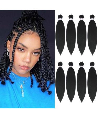 Alrence Braiding Hair Natural black 12 Inch 8 Packs Braided Extension Professional Synthetic Braid Hair Crochet Braids , Soft Yaki Texture , Hot Water Setting (12 Inch (Pack of 8), 1B#)