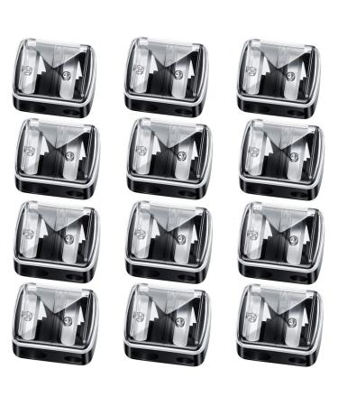 12 Pieces Cosmetic Pencil Sharpeners Lip Liner Sharpener Eyeliner Sharpener 2 Holes Makeup Pencil Sharpener