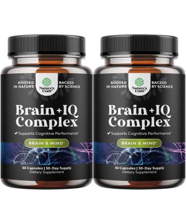 Nootropic Memory Supplement for Brain Support - Memory Pills for Brain Boost and Natural Energy Booster - VIT B12 Bacopa Monnieri Rhodiola Rosea DMAE Ginkgo Biloba Phosphatidylserine Supplement 2pack