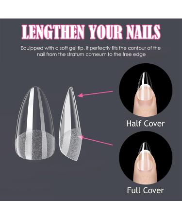 240PCS Short Almond Gel Nail Tips Set - Nail Extensions Kit for All Nails - Buy Online on GoSupps.com