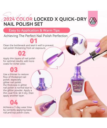 SAVILAND Ombre nail polish set of 6 pieces Magical pink blue gold purple ombre summer nail polish colors air drying plantbased nail polish with castor oil natural nail polish set - Buy Online on GoSupps.com