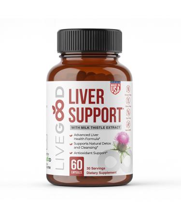 LIVEGOOD Liver Support Supplement for Liver Cleanse Detox Milk Thistle and Dandelion Root with Turmeric and Alpha Lipoic Acid for Overall Health (60 Count)