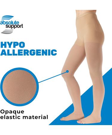 Plus Size Opaque Compression Pantyhose 20-30mmHg for Circulation Support - Beige 2X-Large - Buy Online on GoSupps.com