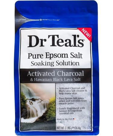 Dr Teal's Activated Charcoal & Lava Salt Soaking Solution 3 lbs (Pack of 4) - Detoxify and Relax with Natural Minerals - Buy Online on GoSupps.com