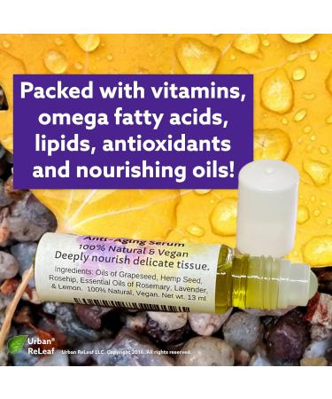 Buy Urban ReLeaf Natural Anti-Aging Serum | Wrinkle Roller with Hemp Seed & Rosehip Oil - Plump & Soothe Facial Skin - International Shipping Available - Buy Online on GoSupps.com