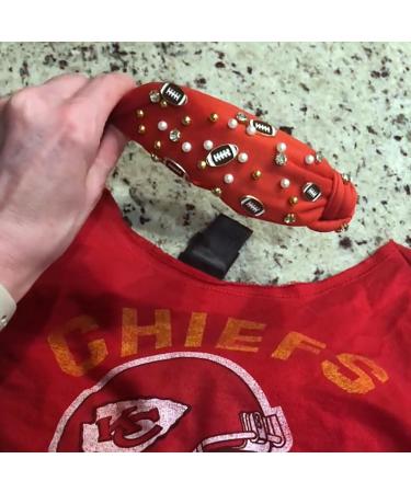 Stylish Women's Football Headband | Black Red Orange Blue | Jeweled Rhinestone Knotted Design | Perfect Gift for Mother's Day Christmas & Birthdays - Buy Online on GoSupps.com