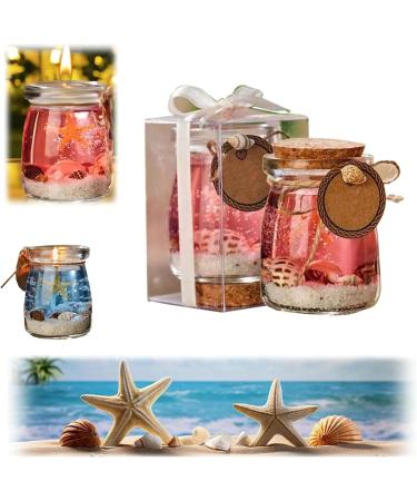 Handmade Ocean Theme Gel Candle - Blue Purple Pink Scented Candle with Shells | Perfect Gift for Meditation & Stress Relief - 2024 - Buy Online on GoSupps.com