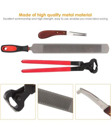 Nicoone Horse Farrier Hoof Trim Tool Kit | 3PC Professional Hoof Cutting Tongs & Horseshoe Care Accessories - Buy Online on GoSupps.com