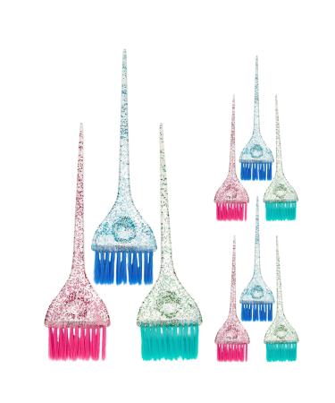 ULTECHNOVO Lot de 9 Pinceaux pour Coloration Capillaire en Plastique Transparent Color Applicateurs Pr cis pour M ches Balayage et Retouches Racines Outil R utilisable pour Salon et