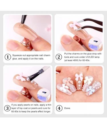 3D Nail Art Gem Kit - Acrylic Butterfly White Flowers Bear Star AB Crystals Cute Nail Charms 3Box Jewelry & Crafting Accessories with Tweezer - Buy Online on GoSupps.com