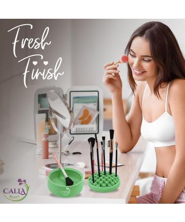 3 in 1 Silicone Makeup Brush Cleaner | Mat Drying Rack & Organizer | Best Tool for Beauty Cosmetic Brushes Green - Buy Online on GoSupps.com