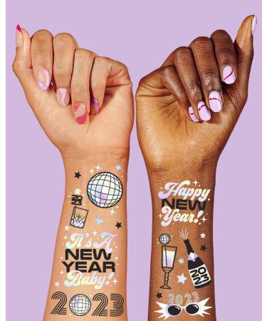 xo  Fetti New Years Eve Party Supplies Tattoos - 42 Glitter Styles | NYE Party Favors  Happy New Year Decorations  NYE 2023 Decor - Buy Online on GoSupps.com