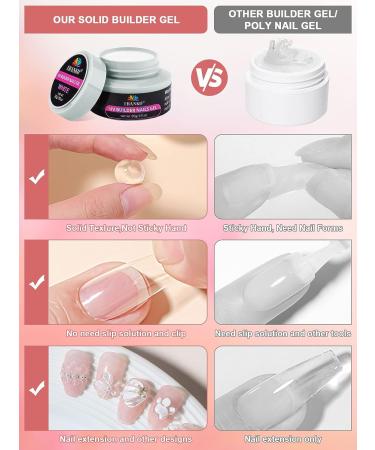 EBANKU Solid Builder Gel 30ml - 2PCS Sculpting & Extension Gel for Natural Nails - Clear Hard Gel for Professional Salon & DIY Nail Extensions - Buy Online on GoSupps.com