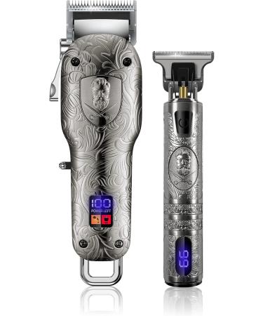 Hair Clippers 2 Set Cosicosy Electric Hair Trimmer Grooming Kit for Men Professional Cordless Hair Cutting Beard Trimmer Rechargeable with LCD Display Hair Shaver for Men Kids Barbers Silver - Buy Online on GoSupps.com