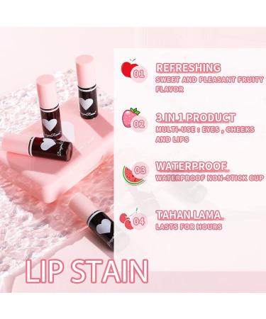 6 Colors Korean Lip Tint Stain Set - Long Lasting, Waterproof Lip and Cheek Tint with High Pigment and Vivid Color | Non-Stick Cup Mini Liquid Lipstick for Plumping - Lip Tint Makeup Set - Buy Online on GoSupps.com