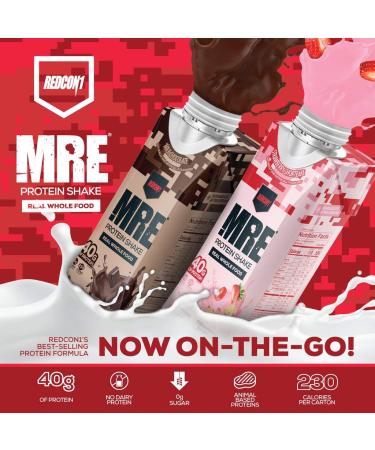 Redcon1 MRE Ready To Drink Protein Shake Strawberry Shortcake - Case of 12 - Buy Online on GoSupps.com