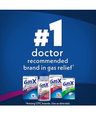 Gas-X Total Relief Chewable Tablets - Maximum Strength Gas & Heartburn Relief - 65 Count - Mixed Berries - Buy Online on GoSupps.com