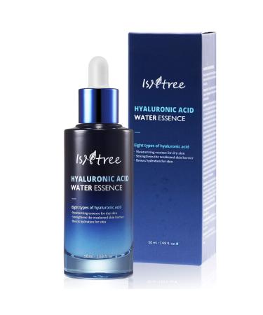 ISNTREE Hyaluronic Acid Deep Hydrating Face Water Essence 1.69 Fl Oz | Facial Serum for Dry, Acne, Sensitive Skin | Hydrating Scentless Essence Serum | Korean Skin Care