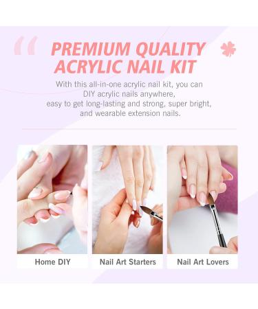 Saviland Acrylic Nail Kit - 30g Clear Pink & White Powder 120ml Liquid Set for Beginners | DIY Nail Art Extension - Buy Online on GoSupps.com