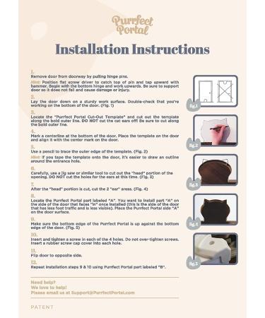 Interior Cat Door for Small, Medium & Large Cats - Fits Hollow Core or Solid Inside Doors - Hidden Kitty Litter Box Furniture - White - Buy Online on GoSupps.com