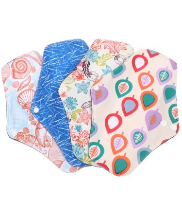 Menstrual Pads 4pcs Washable Napkin Toile Menstrual Pads Reusable Pads Absorbent Panty Liners Bamboo Charcoal Fiber Pads Women Supply Comfortable Bamboo Charcoal Cotton Pads