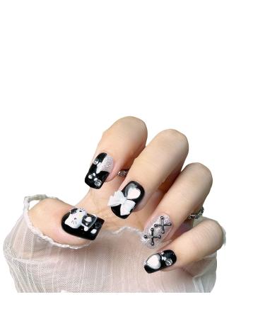 Bling Press on Nails Luxury Reusable Finish Fake Nails Handmade Nail Art with Design by Licensed Manicurist (XL A) (A XL) A X-Large