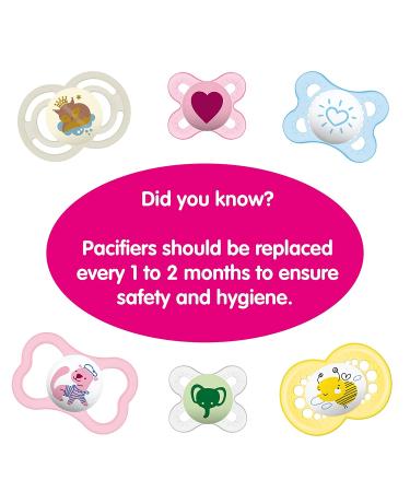 MAM Original Baby Pacifier | Nipple Shape for Healthy Oral Development | Sterilizer Case | Girl Attitude 0-6 (Pack of 2) - Buy Online on GoSupps.com