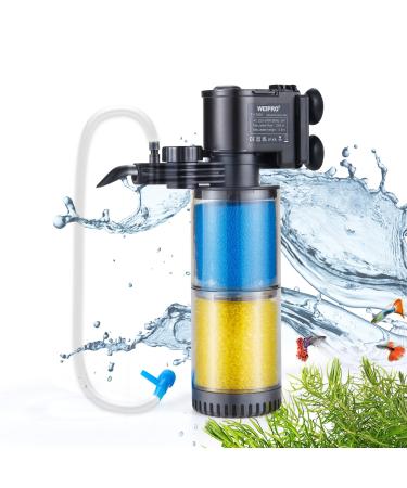 Wero aquarium Filter 2-layer filtration adjustable 5W aquarium filter pump aquarium filter with 330l/h water pump suitable for small aquariums from 30l 60l TH280A