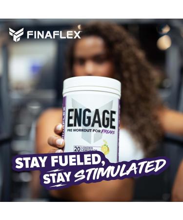 FINAFLEX Engage Pre Workout Loaded Lemon - Train Harder Longer & Stronger - Includes Creatine Beta-Alanine Alpha GPC Citrulline & Caffeine - 20 Servings - Buy Online on GoSupps.com