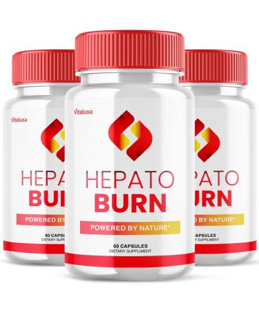 (3 Pack) Hepato Burn Capsules - HepatoBurn Supplement Pills Advanced Formula Wait Premium Blend All Natural Loss Support for Men Women Hepataburn Reviews Maximum Strength Burner Health (180 Capsules)