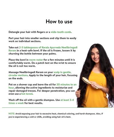 Kerala Ayurved Neelibringadi Keram 6.76 Fl Oz - Daily Hair Oil for Delaying Premature Greying Reducing Dandruff & Strengthening Hair | Infused with Bringaraj Neeli Karnasphota & Amla | Coconut Oil Base - Buy Online on GoSupps.com