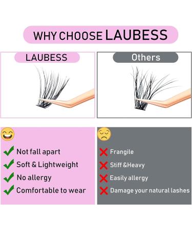 LAUBESS Individual Lashes 300 Pcs - 40D-0.07D Mix 8-15mm - Eyelash Extension Kit for False Lashes - Buy Online on GoSupps.com