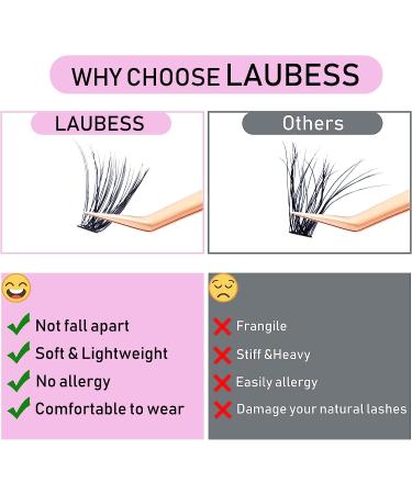 LAUBESS 20D/40D-0.07D Cluster Lashes DIY Extension Kit - 240 pcs Individual False Eyelashes Assortment - Buy Online on GoSupps.com