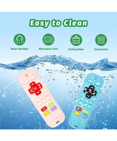 2-Pcs Silicone Baby Teething Toys  Silicone Teethers for Babies  Remote Control Shape Teething Toys  Chew Toys for Boys and Girls Teether Early Educational Sensory Toy Pink Blue - Buy Online on GoSupps.com