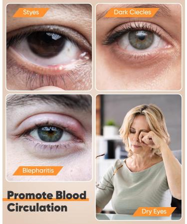 Heated Eye Mask - Cordless Warm Compress for Dry Eyes & Blepharitis | Light Blocking 3 Heat Levels Washable - Ideal Gift for Men & Women (Black - Buy Online on GoSupps.com