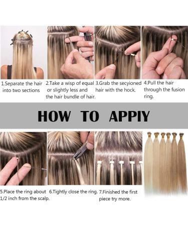 24" Nano Ring Tip Hair Extensions Real Human Hair 50Strands #12/613 Golden Brown&Bleach Blonde (50g) - Buy Online on GoSupps.com