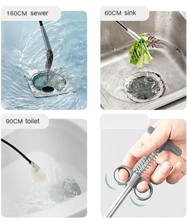 90cm Sewer Pipe Unblocker - Effective Bathroom Hair Drain Cleaning Tool | Spring Snake Dredging Tool for Kitchens & Sinks - Buy Online on GoSupps.com