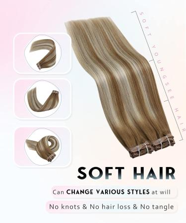 Youngsee Clip In Extensions | Real Ombre Hair 35cm | Brown to Blonde Remy Hair | 120g #8/60/8 - Buy Online on GoSupps.com