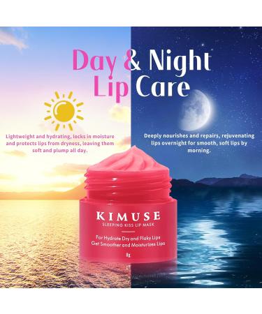 KIMUSE Lip Mask Set Lip Sleeping Mask Overnight Lip Treatment for Dry Lip Flaky Moisturizing Vitamin C Shea Butter & Antioxidants - Buy Online on GoSupps.com